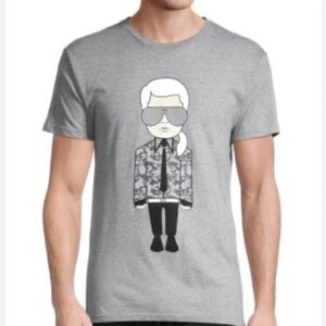 Karl Lagerfeld Gray Short Sleeve Tee